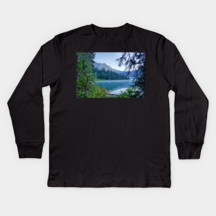 Emerald Lake Through the Trees Yoho National Park British Columbia Canada Kids Long Sleeve T-Shirt